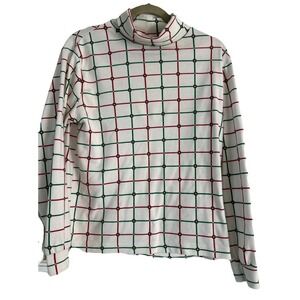 Vintage Christmas Turtleneck Striped 90s Cotton Blend Cabin Core Grandma Tacky